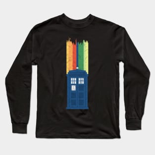 A New Doctor Is In The House - 13th Stripes Blue Police Box 2 Long Sleeve T-Shirt